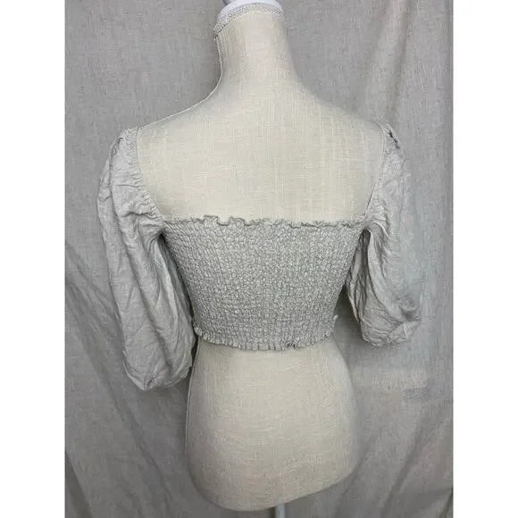 Reformation Scarlett Linen Cream Two Piece Set Size 8 - Picture 6 of 16